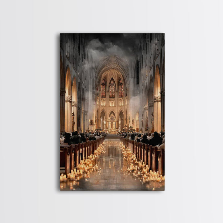 Graceful Gathering – Framed Canvas Print – Christian Wall Art – Subtle Christian Art – Christmas Art – Christian Art Canvas – Christian Chr