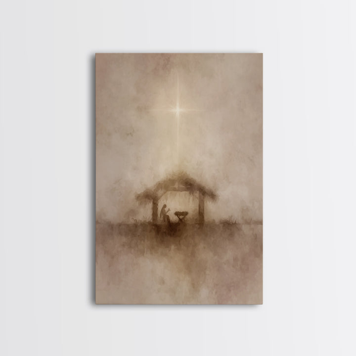 Guiding Star – Framed Canvas Print – Christian Art Canvas – Christmas Wall Art – Christian Christmas Art – Subtle Christian Art