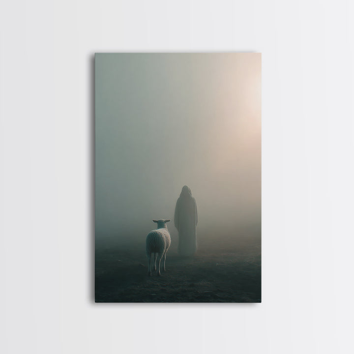 The Gentle Shepherd – Framed Canvas Print – Christian Wall Art – Jesus Painting – Christian Art Canvas – Christian Decor