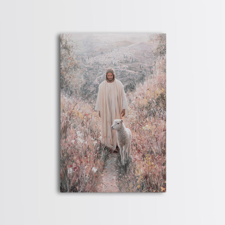 Garden of Light – Framed Canvas Print – Jesus Painting – Christian Wall Art – Christian Art Print – Christian Christmas Art