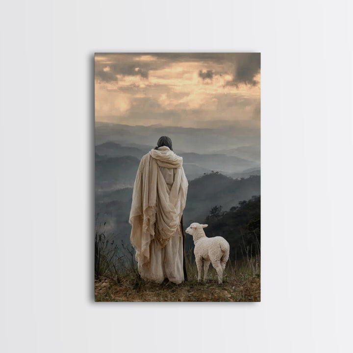 Hillside Reverence – Framed Canvas Print – Christian Wall Art – Christian Art Canvas – Jesus Painting – Moody Christian Art