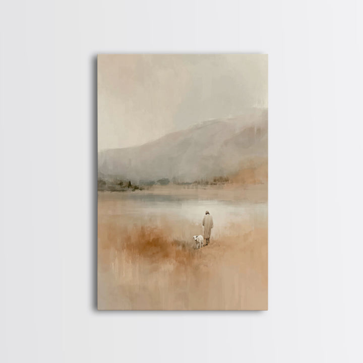 Lakeside Mercy – Framed Canvas Print – Christian Art Canvas – Christian Wall Art – Modern Christian Art – Christian Decor