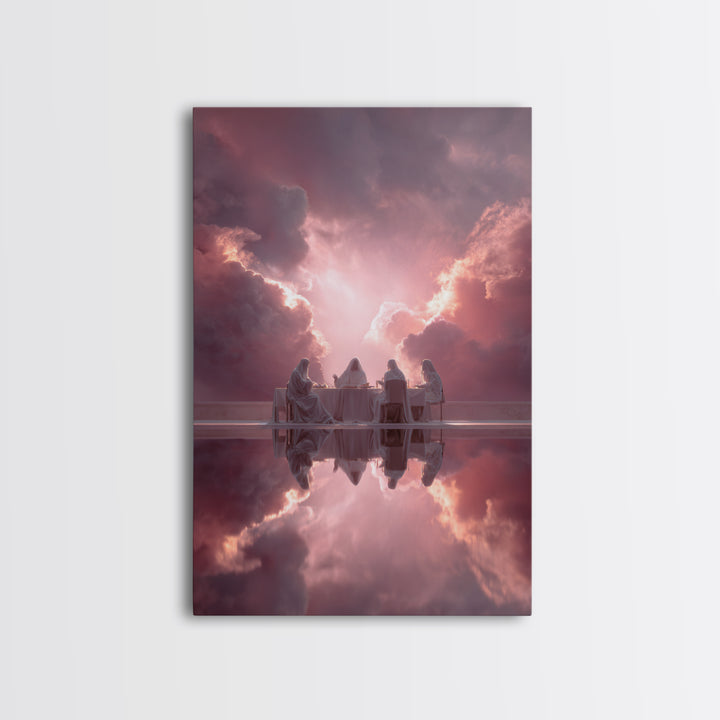 Heavenly Supper – Framed Canvas Print – Christian Wall Art – Christian Art Canvas – Christian Christmas Art – Unique Christian Art