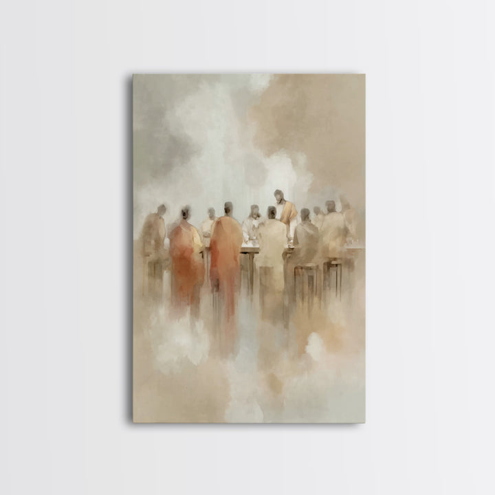 Heavenly Supper – Framed Canvas Print – Christian Wall Art – Jesus Painting – Christian Art Canvas – Christmas Art – Modern Christian Art