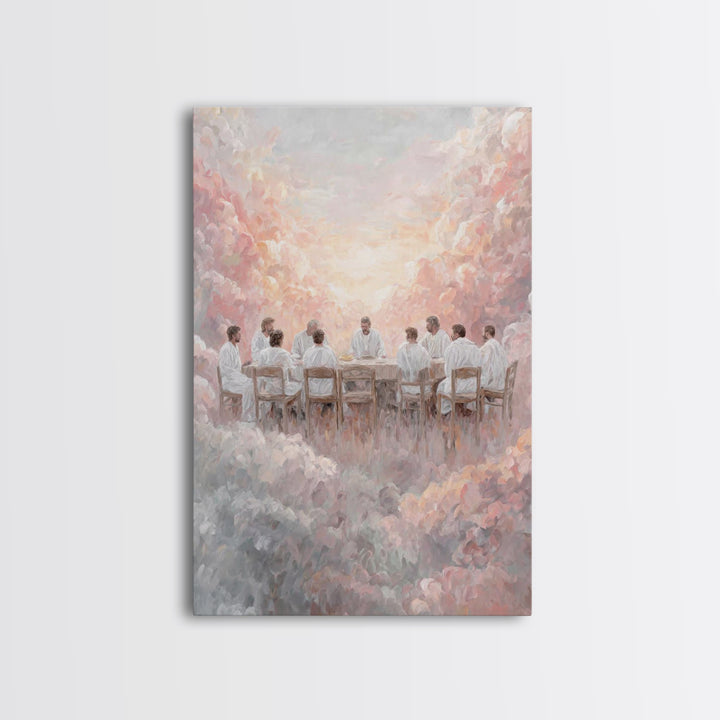 Cloud Communion – Framed Canvas Print – Christian Art Canvas – Jesus Painting – Christian Wall Art – Christmas Art – Vintage Christian Art