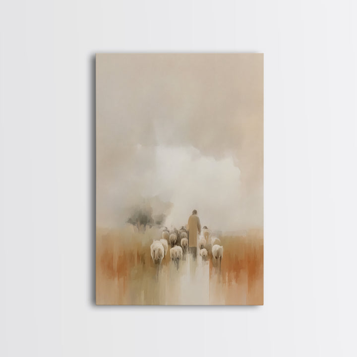 Pasture Peace | Framed Canvas Print | Christian Art Canvas | Subtle Christian Art | Christian Wall Art | Christian Painting | Christian Gif