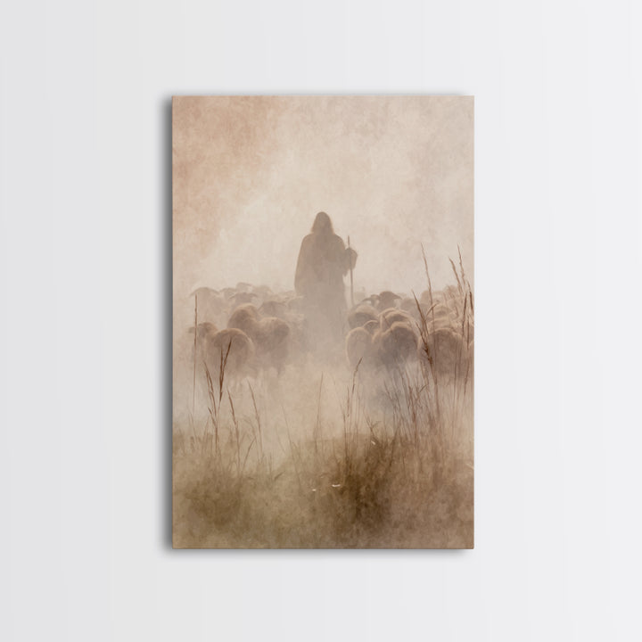 Quiet Flock | Framed Canvas Print | Subtle Christian Art | Christian Wall Art | Christian Art Canvas | Christian Painting | Christian Art G