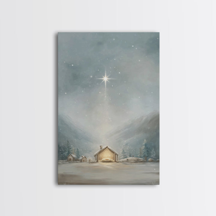 Radiant Cross | Framed Canvas Print | Christmas Art | Christian Christmas Art | Christian Wall Art | Framed Christmas Art | Christmas Art W