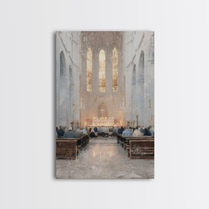 Heavenward Glow – Framed Canvas Print – Christian Wall Art – Christian Art Canvas – Vintage Christian Art – Christmas Art – Christian Chris