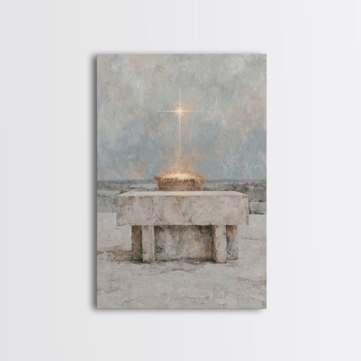 Star Of Holy Night – Framed Canvas Print – Christian Wall Art – Christian Art Canvas – Jesus Painting – Christian Christmas Art – Christian