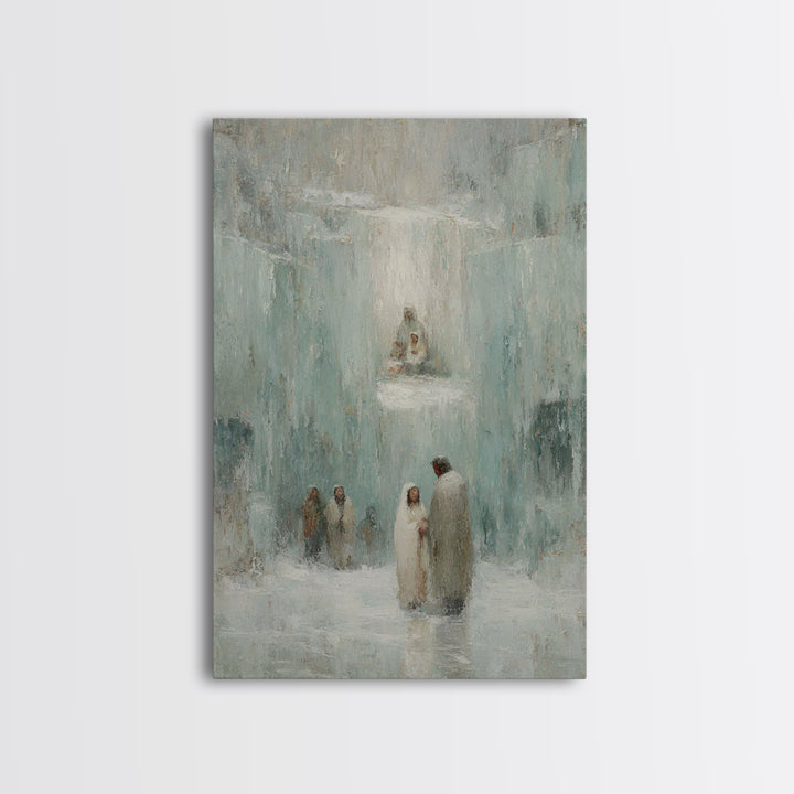 Glory In The Frost – Framed Canvas Print – Christian Art – Christian Wall Art – Jesus Painting – Christian Art Canvas – Christian Christmas