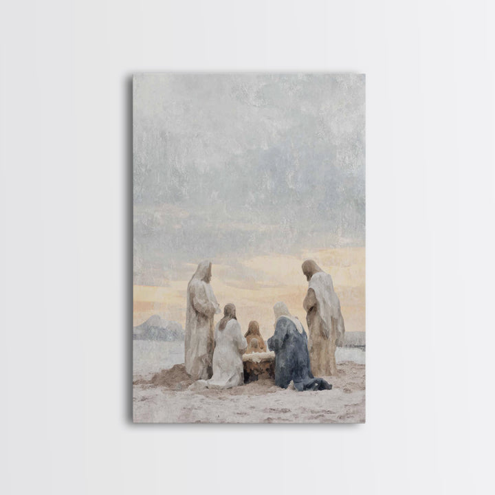 Dawn Of Adoration – Framed Canvas Print – Christian Art Canvas – Christian Art – Jesus Painting – Christian Christmas Art – Christian Wall