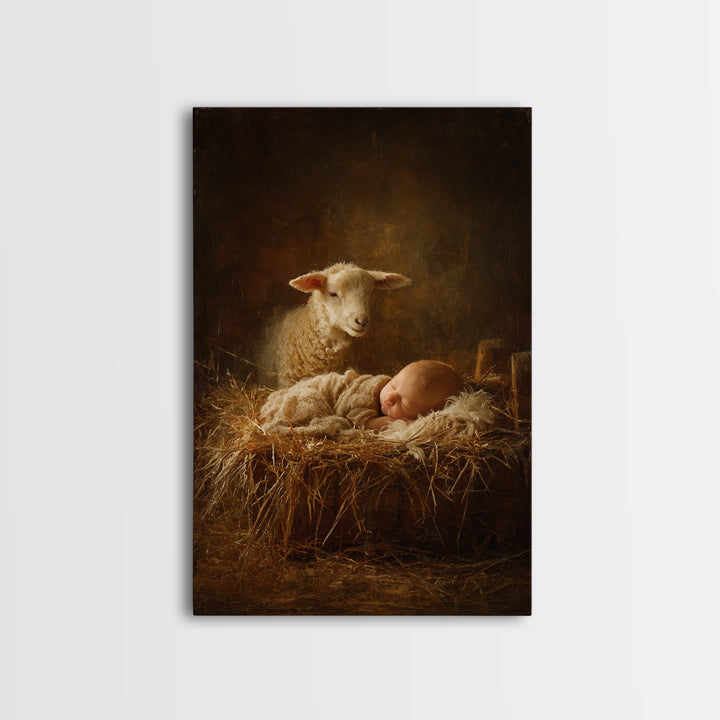 Silent Night Watch – Framed Canvas Print – Christian Christmas Art – Christian Art Canvas – Jesus Painting – Christian Decor For Home – Chr