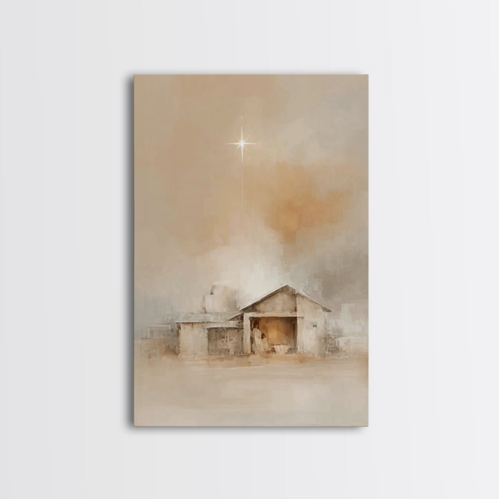 Bethlehem Quiet Light – Framed Canvas Print – Christian Wall Art – Christmas Canvas Wall Art – Christian Art Work – Jesus Christmas Art – C