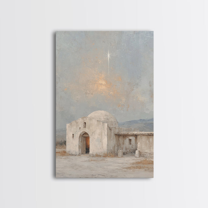 Star Over Bethlehem – Framed Canvas Print – Christmas Wall Art – Christian Art Canvas – Christian Christmas Art – Framed Christian Art – Ch