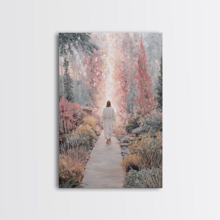 Garden Of Light – Framed Canvas Print – Christian Wall Art – Jesus Painting – Modern Christian Art – Christian Art Canvas – Christian Art G