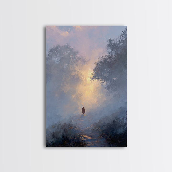 Dawn Path Wonder – Framed Canvas Print – Christian Wall Art – Christian Art Print – Modern Christian Painting – Jesus Canvas Art – Christia