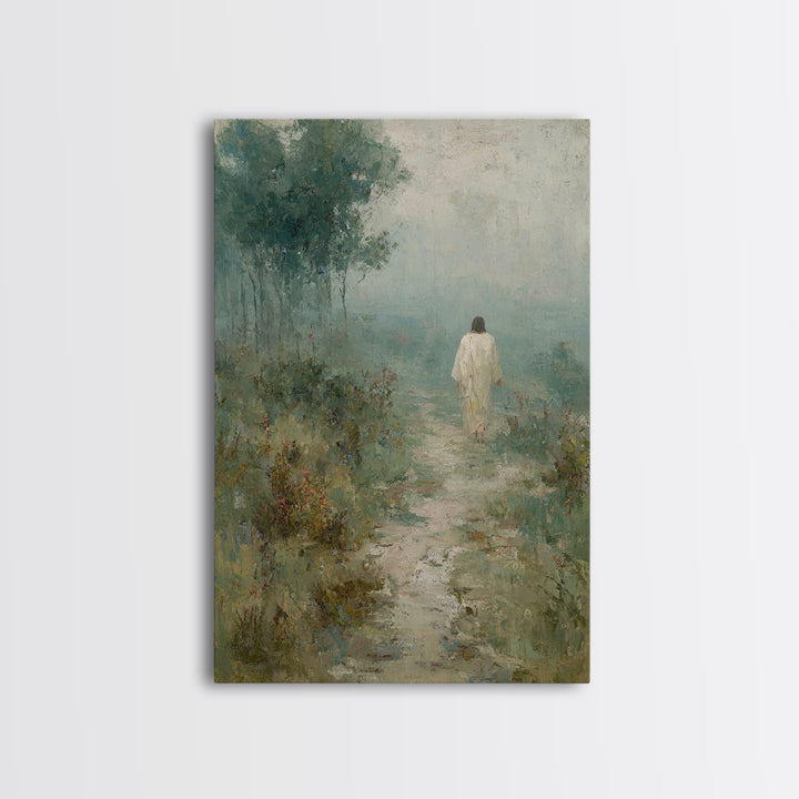 Hillside Morning Peace – Framed Canvas Print – Christian Art Canvas – Jesus Painting – Christian Wall Art – Subtle Christian Paintings – Ch