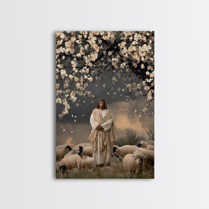 Blossoms Of Mercy – Framed Canvas Print – Christian Wall Art – Jesus Painting – Christian Art Canvas – Christian Gift Ideas