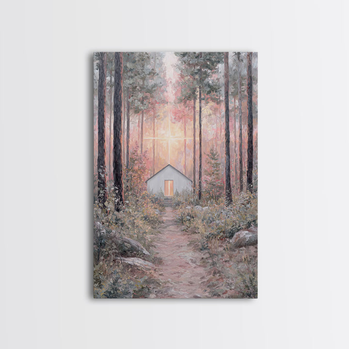 The Forest Chapel – Framed Canvas Print – Christian Wall Art – Christian Art Canvas – Subtle Christian Art – Christian Decor – Christmas Ar