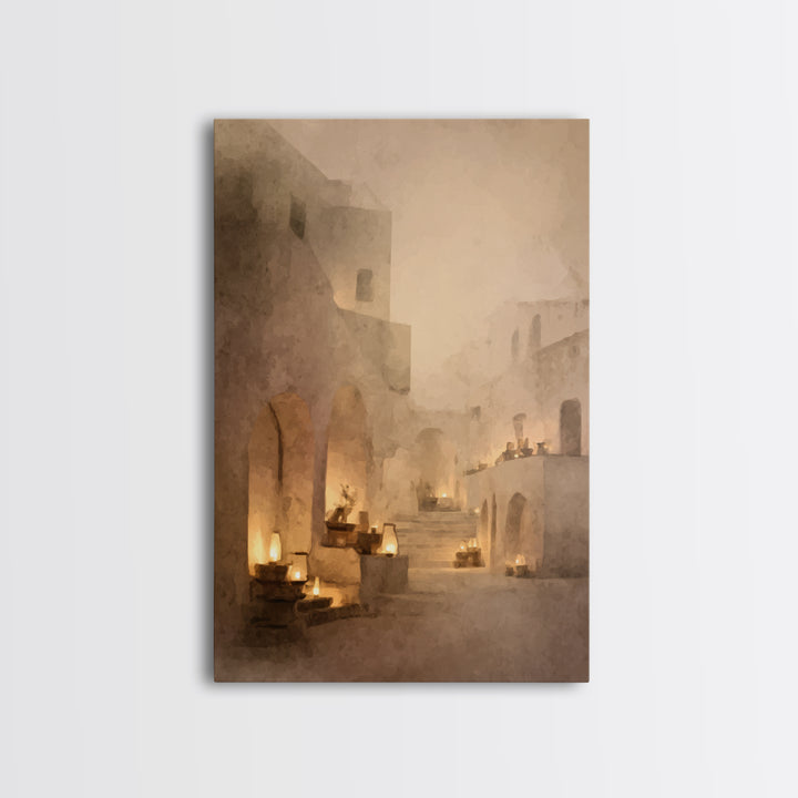 Quiet Bethlehem Night – Framed Canvas Print – Christian Art Canvas – Christmas Wall Art – Christian Art Print – Moody Christmas Art – Chris