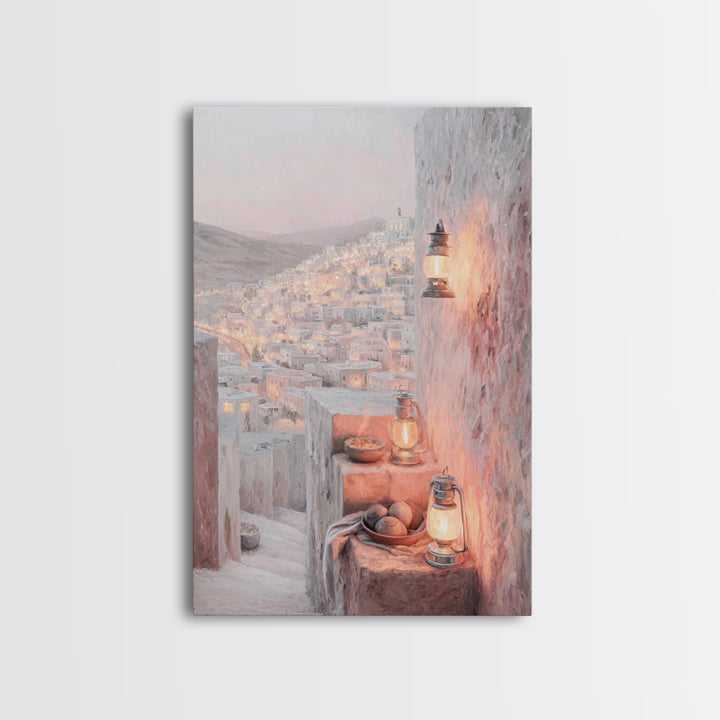 City Of Light – Framed Canvas Print – Christian Art Print – Christmas Wall Art – Christian Art Canvas – Christian Decor For Home – Christma