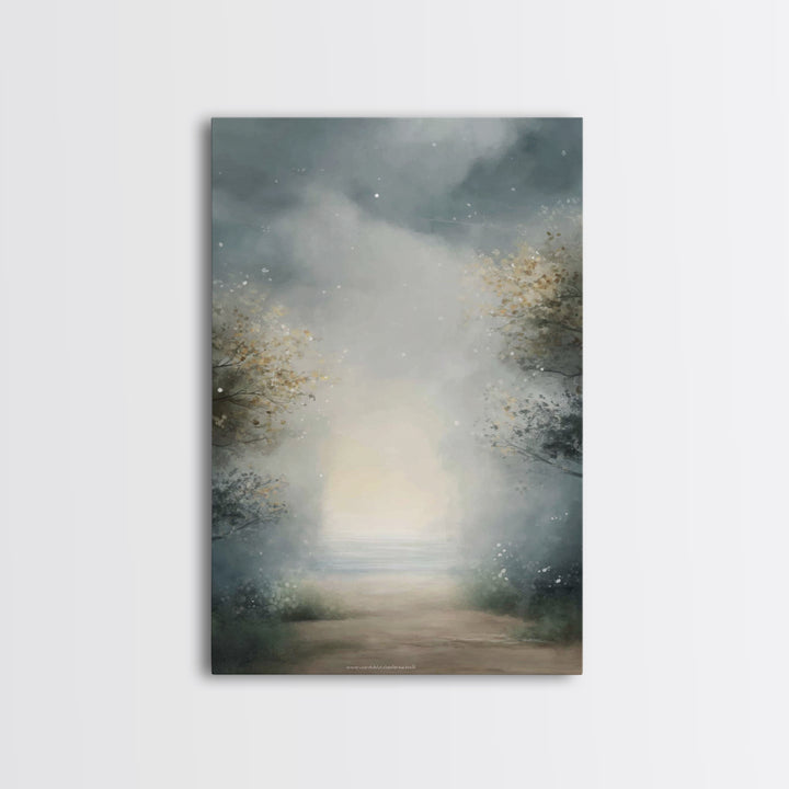 Heavenly Mist Escape, Framed Canvas Print, Christian Art Canvas, Christian Wall Art, Modern Christian Art, Subtle Christian Art, Christmas