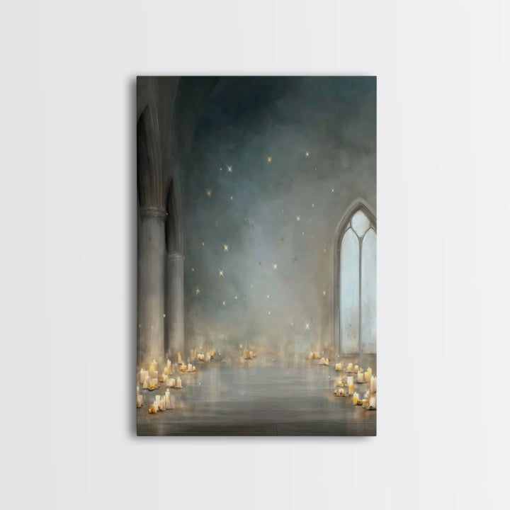 Star-Lit Chapel – Framed Canvas Print – Christian Art Canvas – Christian Decorations – Christian Wall Art – Modern Christian Art – Christma