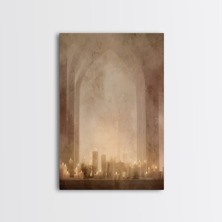 Altar Of Warmth – Framed Canvas Print – Christian Wall Art – Christian Art Canvas – Moody Christian Art – Vintage Christian Art – Christian