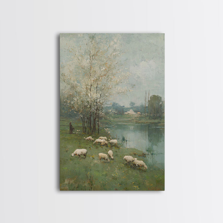Pastoral Spring Blessing | Framed Canvas Print | Christian Wall Art | Christian Art Canvas | Pastoral Scenery | Subtle Christian Art | Chri