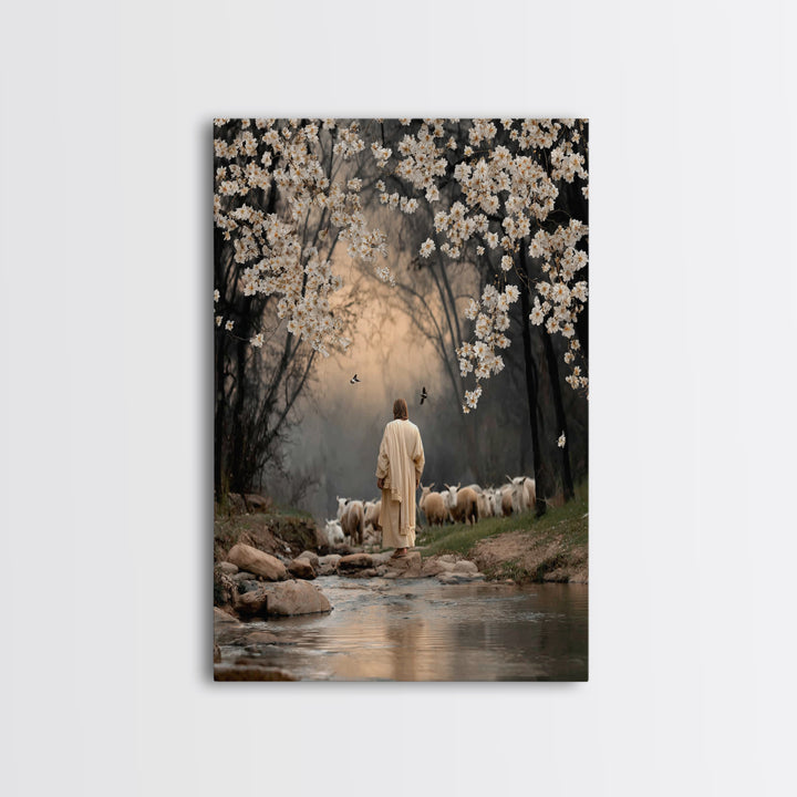 Divine Blossom Path, Framed Canvas Print, Christian Art Canvas, Christian Wall Art, Moody Christian Art, Christian Decor, Christian Gift