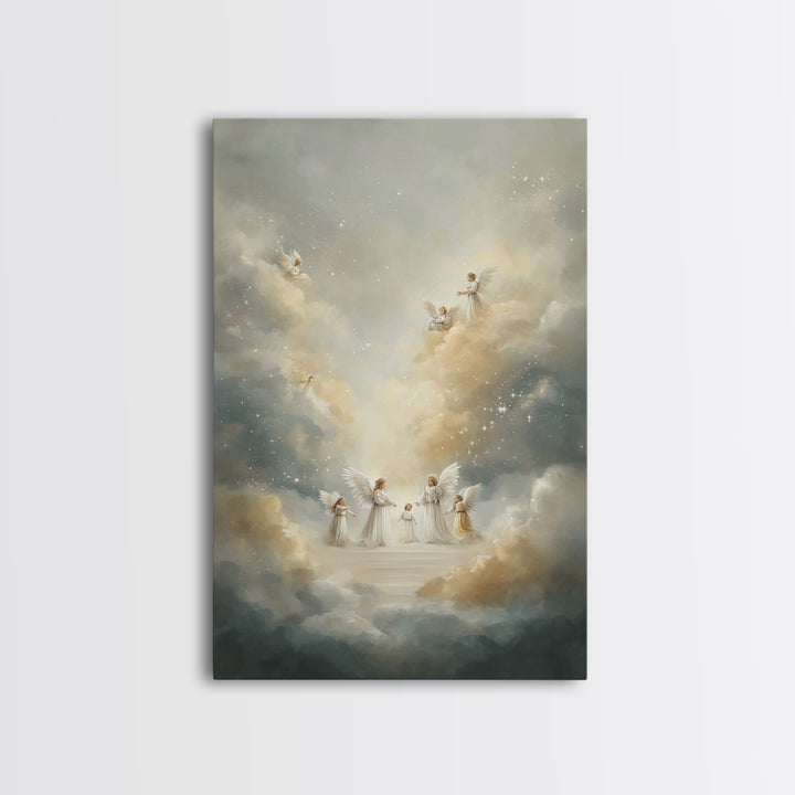 Midnight Bethlehem – Framed Canvas Print – Christian Christmas Art – Christmas Canvas Wall Art – Christian Art Work – Moody Christmas Art
