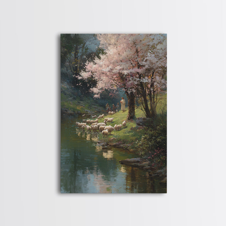 Blossoms Of Grace | Framed Canvas Print | Jesus Painting | Christian Wall Art | Christian Art Canvas | Christian Christmas Art