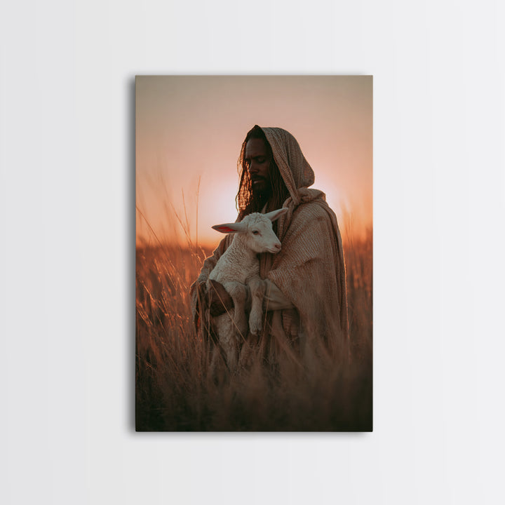 Dawn Of Shepherds | Framed Canvas Print | Christian Wall Art | Jesus Painting | Christian Art Gift | Modern Christian Art