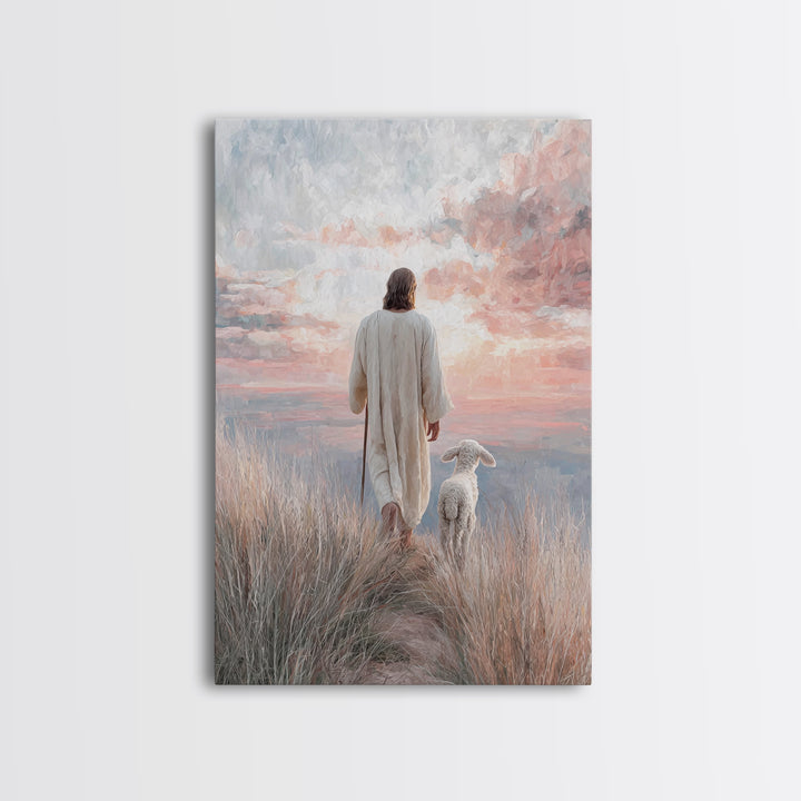 Guided By Light | Framed Canvas Print | Jesus Painting | Christian Art Canvas | Christian Christmas Art | Christian Decor