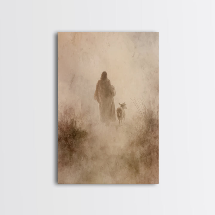 Peaceful Path | Framed Canvas Print | Christian Wall Art | Jesus Canvas Art | Christian Art Print | Subtle Christian Art