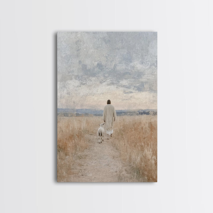 Shepherd’s Calm | Framed Canvas Print | Jesus Painting | Christian Art | Christian Wall Art | Moody Christian Art