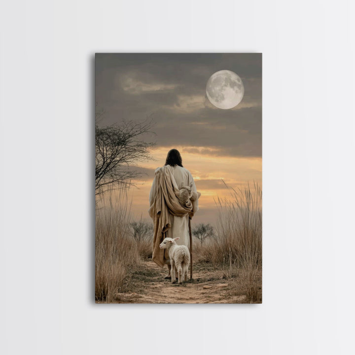 Sacred Stillness | Framed Canvas Print | Christian Art Print | Jesus Painting | Modern Christian Art | Christian Decor