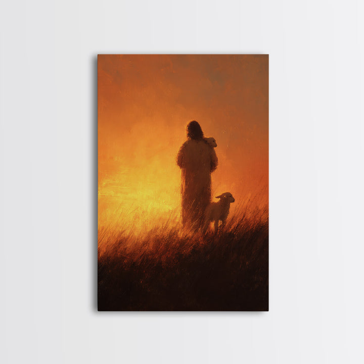 Moonlit Grace | Framed Canvas Print | Jesus Art Print | Christian Wall Art | Christian Art Canvas | Christmas Art Prints