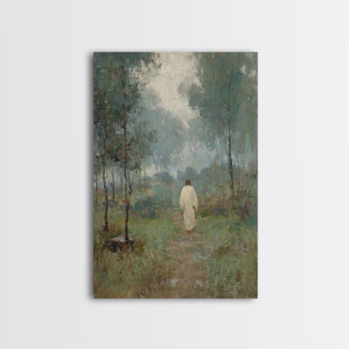 Peaceful Way – Framed Canvas Print – Christian Art – Christian Wall Art – Jesus Painting – Vintage Christian Art – Christian Gift Ideas