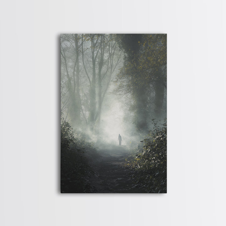 Sacred Stillness – Framed Canvas Print – Christian Art Canvas – Christian Wall Art – Jesus Painting – Blue Christian Art – Christian Decora