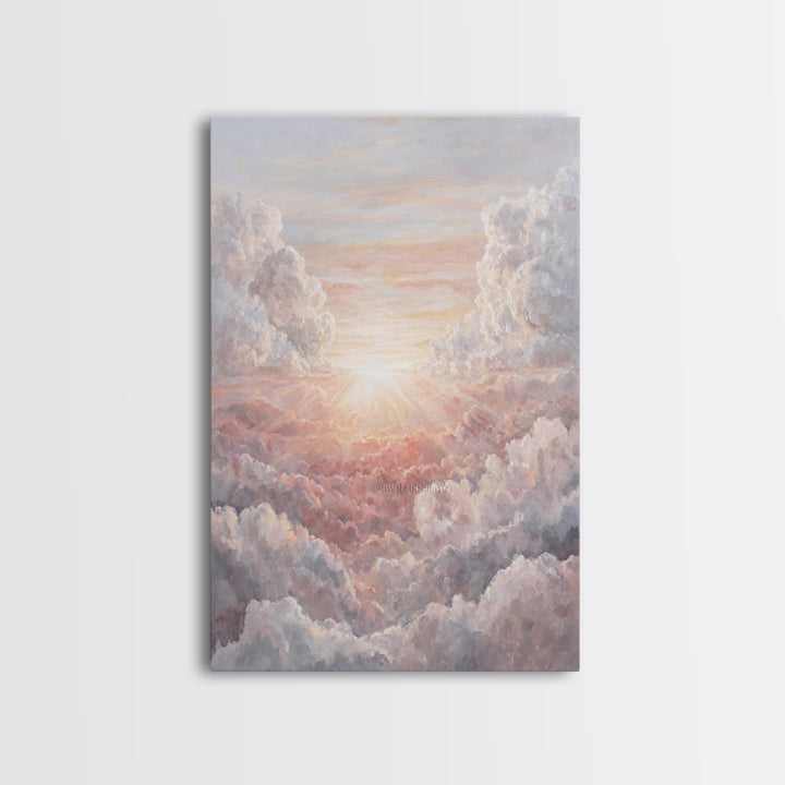 Heavenly Dawn – Framed Canvas Print – Christian Wall Art – Christian Art Canvas – Abstract Christian Art – Christian Decor – Modern Christi