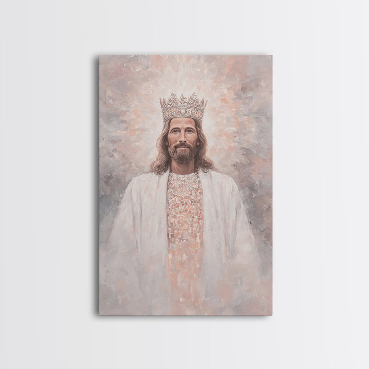 King Of Heaven – Framed Canvas Print – Christian Art Painting – Jesus Painting – Christian Wall Art – Framed Christian Art – Christian Chri