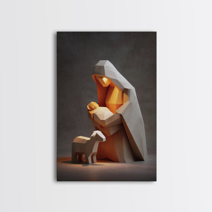Gentle Hope Dawn - Framed Canvas Print - Jesus Painting - Christian Art Canvas - Christian Wall Art - Christian Christmas Art - Christian G