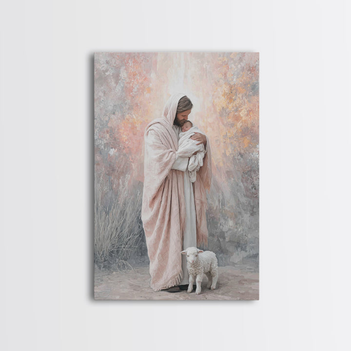 Humble Nativity Grace - Framed Canvas Print - Christian Art Canvas - Christmas Art - Christian Wall Art - Christian Decor - Christian Gifts