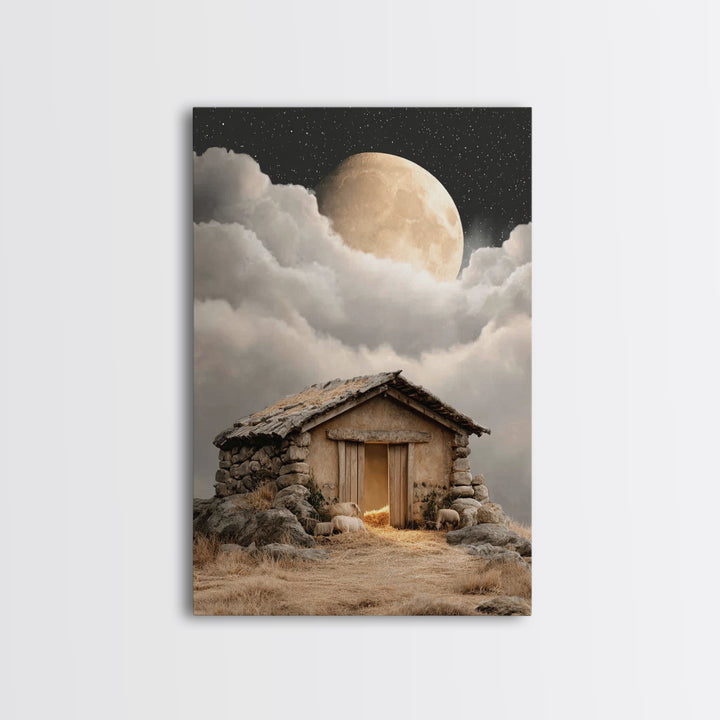 Heavenly Shelter Peace | Framed Canvas Print | Christmas Art | Christian Art Canvas | Christian Wall Art | Christian Decorations | Faith Ar
