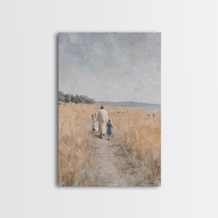 Fields Of Promise – Framed Canvas Print – Christian Art Canvas – Christian Wall Art – Jesus Painting – Christian Gift – Christmas Art