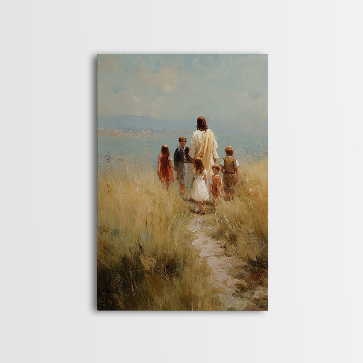 Hillside Light | Framed Canvas Print | Christian Art Canvas | Jesus Painting | Christian Wall Art | Christian Christmas Art | Christian Dec