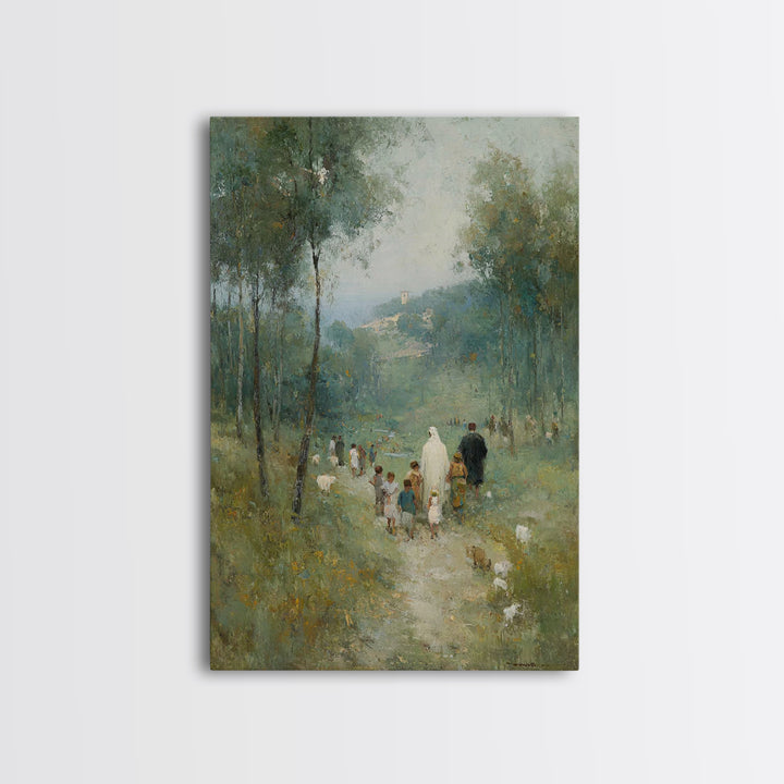 Gathering Of Grace | Framed Canvas Print | Christian Wall Art | Christian Art Canvas | Jesus Painting | Christian Decor | Christmas Art