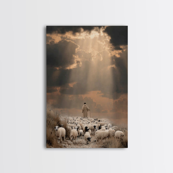 The Shepherd’s Path – Framed Canvas Print – Christian Wall Art – Jesus Painting – Christian Art Canvas – Pastoral Scenery – Christian Chris